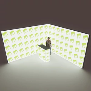 T3 Litebox világító kiállítási stand - 16 m² (kompletten szerkezet+nyomtatás)