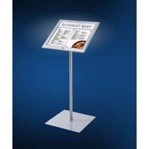 Zárható LED-es menütábla - ezüst - 2xA4- ezüst