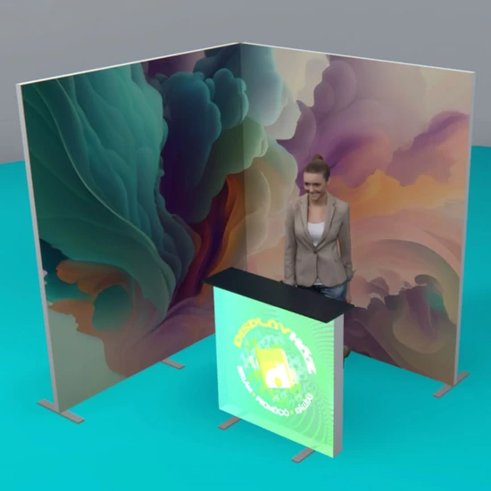 Mega SEG kiállítási stand - 4 m² - (kompletten szerkezet+nyomtatás)