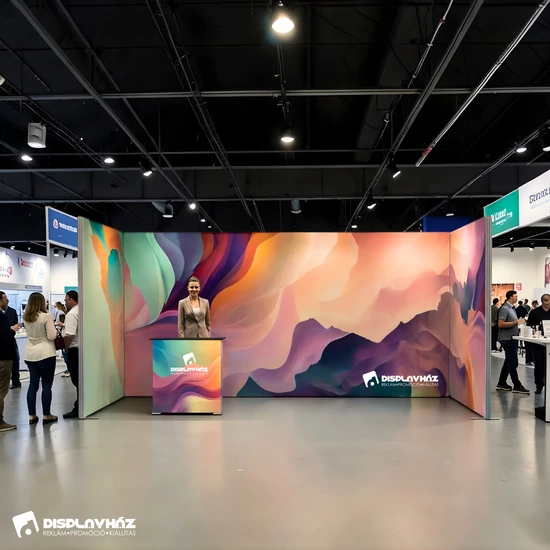 Mega SEG kiállítási stand - 12 m² - (kompletten szerkezet+nyomtatás)